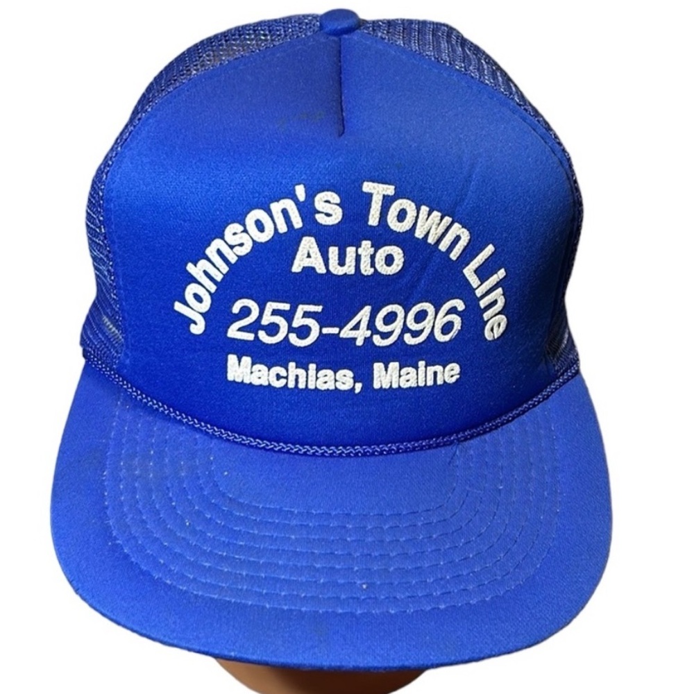 Vintage Truckers hat mesh snap back‎ adjustable blue white OS